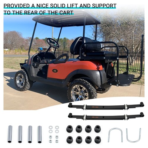 10L0L 4 Leaf Club Car Precedent Heavy Duty Rear Leaf Spring Kit for Precedent Gas & Electric 2004-Up OEM 102509301,102513001, with U Bolt and Bushings & Sleeves