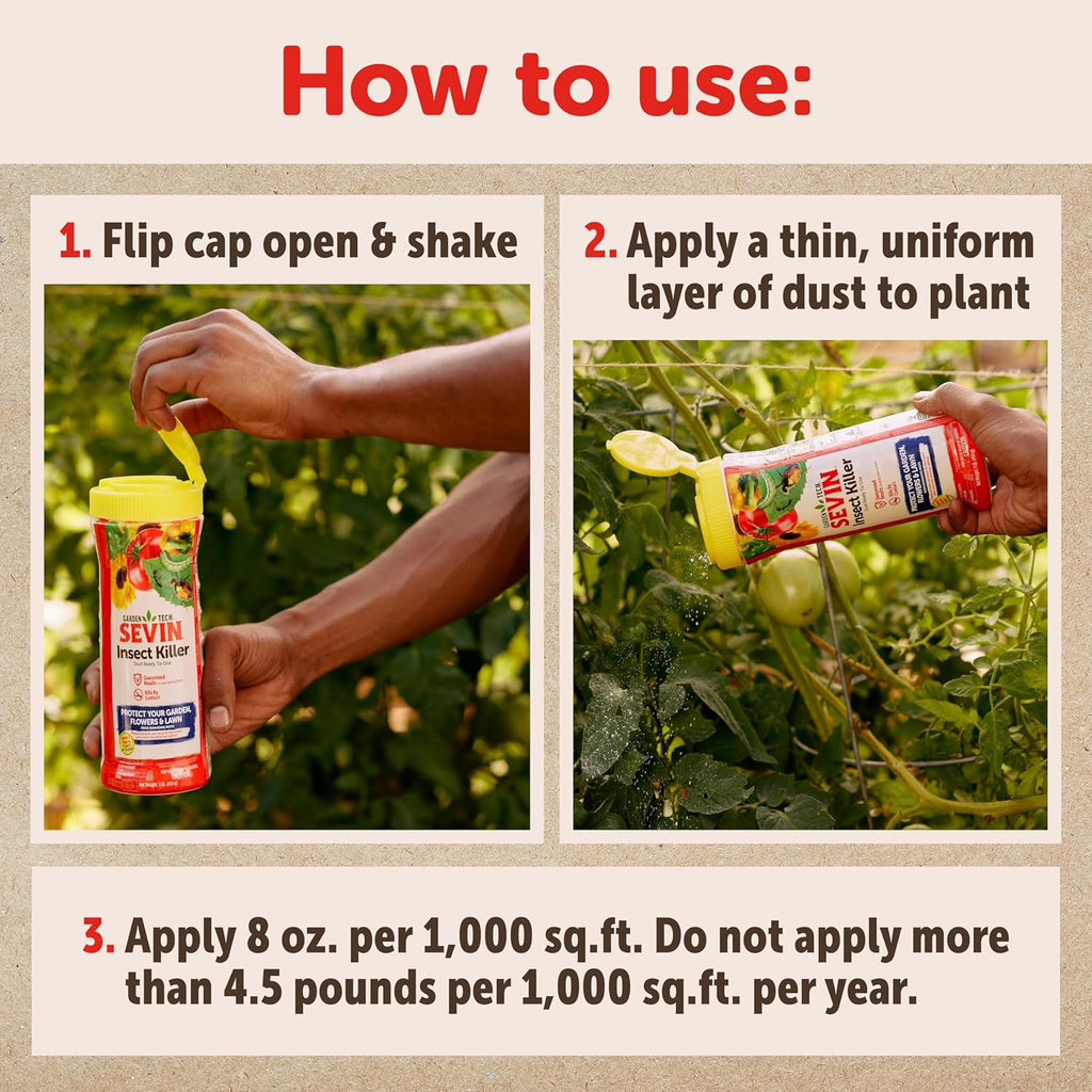 Sevin Insect Killer Dust | Effective Pest Control - 3LB Size for Home and Garden