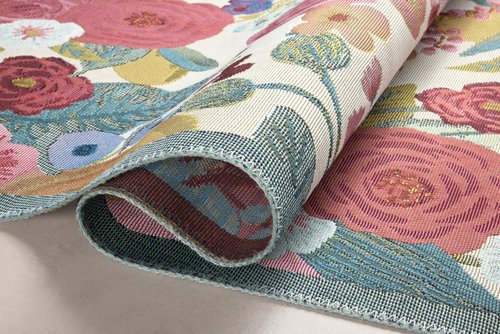 Loloi Rifle Paper Co. Perennial Collection Garden Party PRN-04 Rose/Multi 5'-3" x 7'-8" Indoor/Outdoor Area Rug