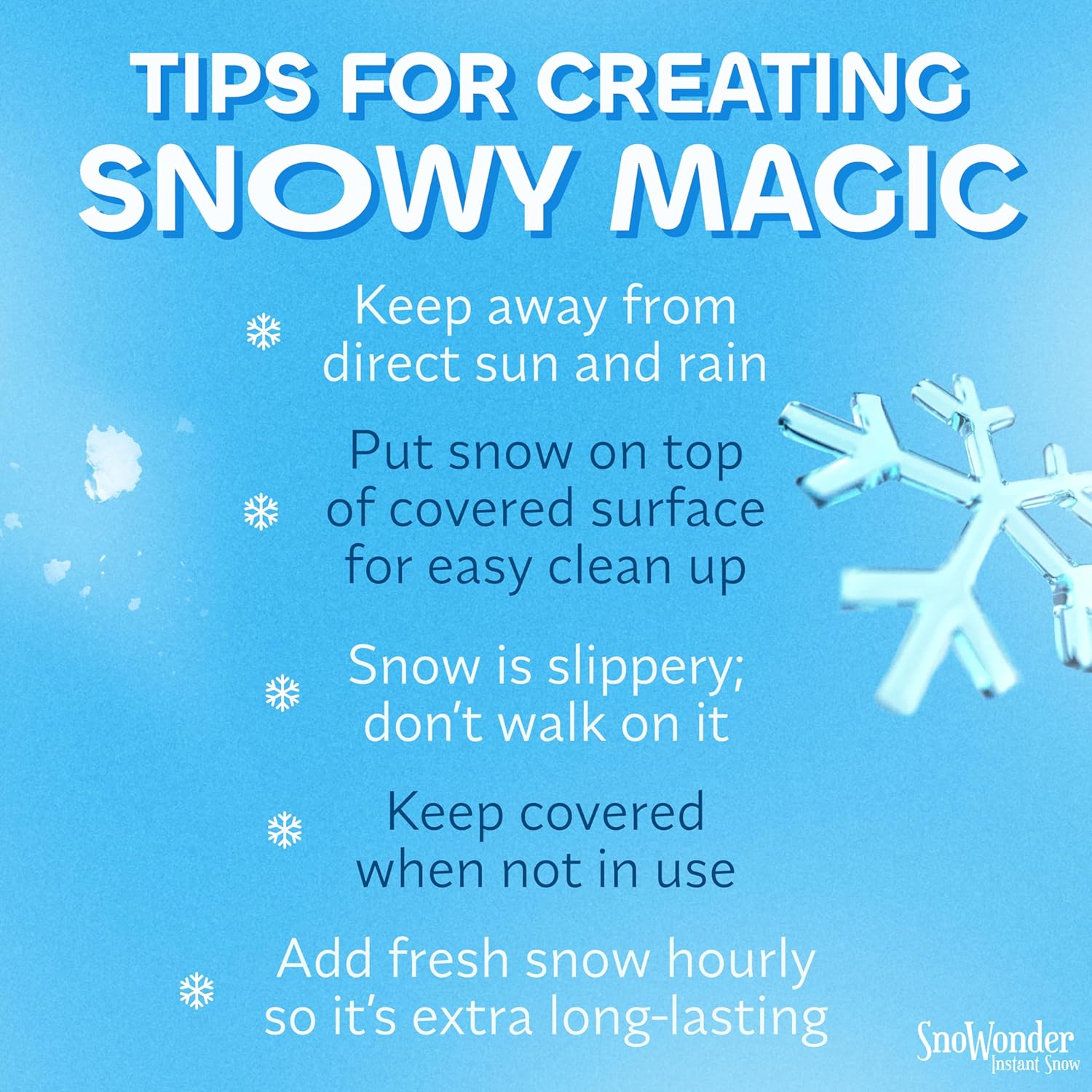 SNOWONDER Instant Fake Snow - Perfect for Cloud Slime | Mix Creates 120 Gallons of Snow