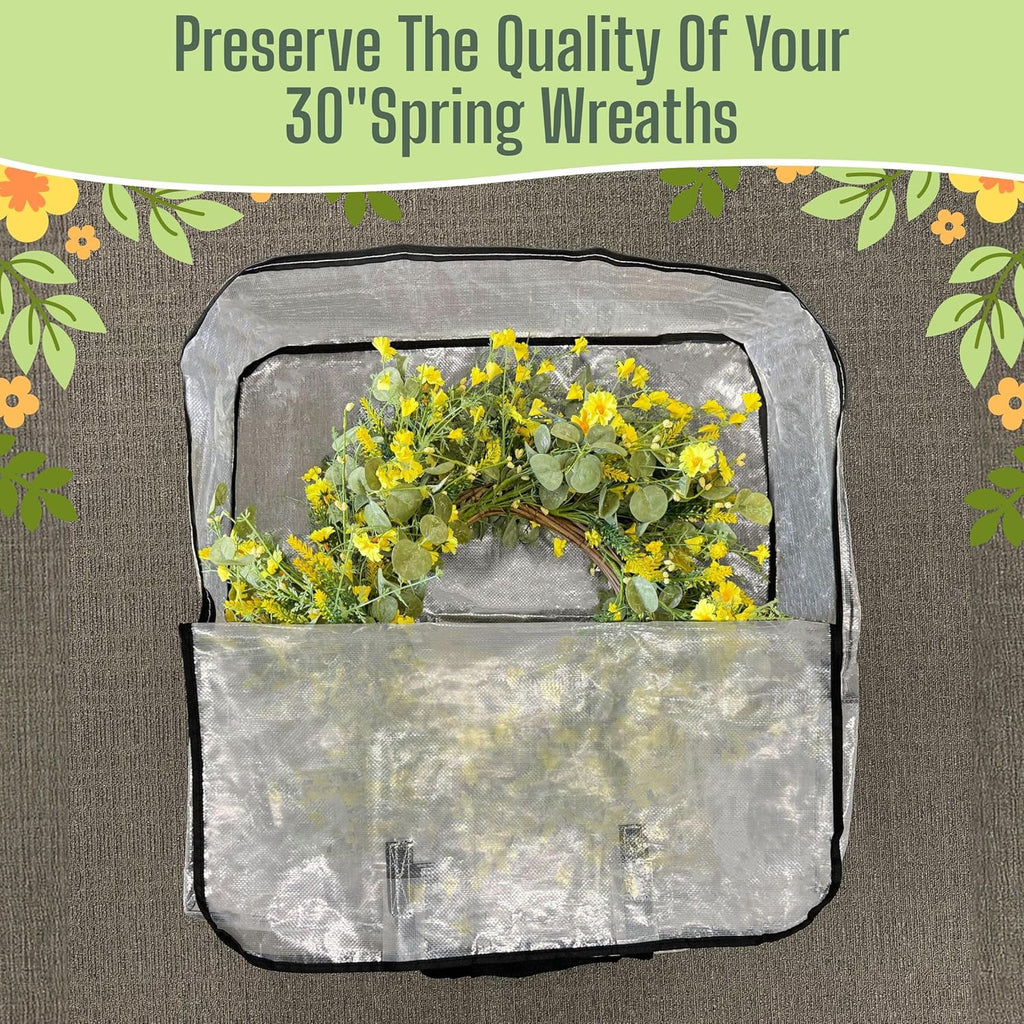 VENO Clear Moving Bags - 5 Pack Heavy Duty Storage Totes for 30" Wreaths, Clothes & Bedding
