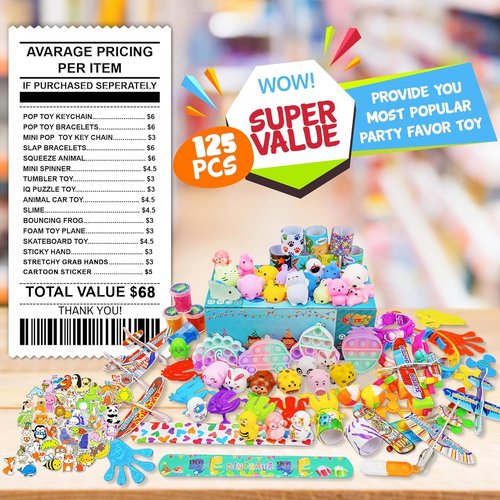 DQstar Party Favors | Treasure Box Prizes for Kids 4-12 | Ideal Goodie Bag Stuffers & Birthday Gifts