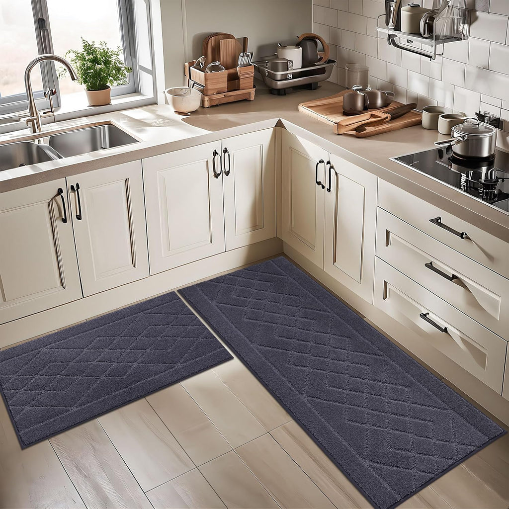 BEQHAUSE Kitchen Runner Rug - Non-Slip, Absorbent & Stain Resistant | 20"x59", Dark Grey