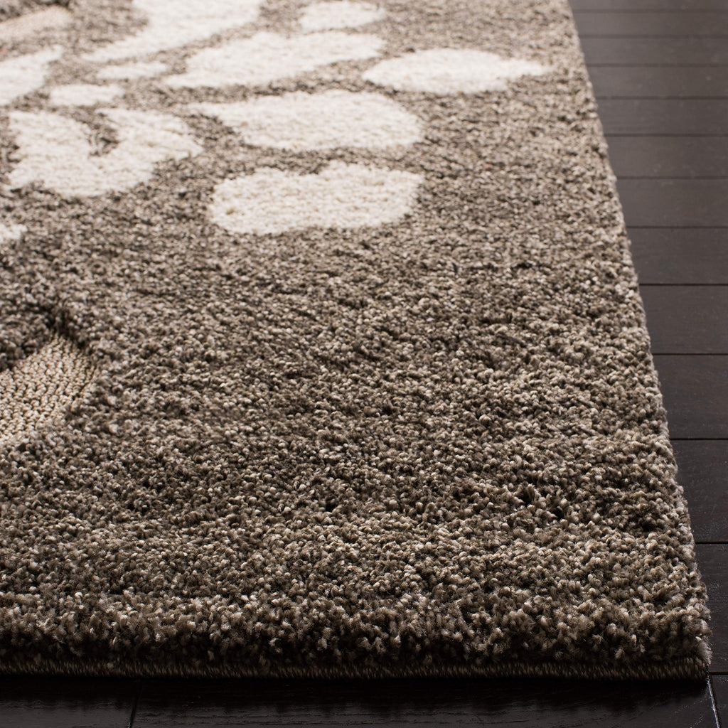 SAFAVIEH Florida Shag Collection Accent Rug - 2'3" x 4', Smoke & Beige, Floral Design, Non-Shedding & Easy Care, 1.2-inch Thick Ideal for High Traffic Areas in Foyer, Living Room, Bedroom (SG464-7913)