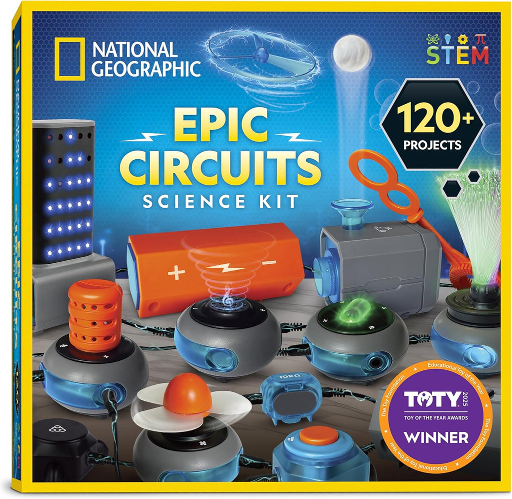 National Geographic Circuit Maker Kit - STEM Electronics Kit for Kids | 120 Fun Electrical Projects