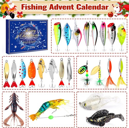 Advent Calendar 2025 | Fishing Gifts for Men & Teens - 24 Days Countdown with Tackle Lures