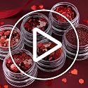 Valentine Heart Nail Art Glitter Sequins 6-Jar Set for DIY Manicures