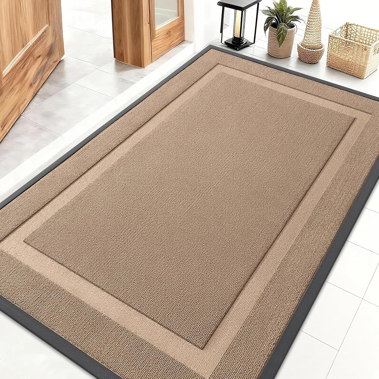 OLANLY Waterproof Front Door Mat - All-Season Indoor/Outdoor Doormat, Easy Clean, 47x32, Mocha