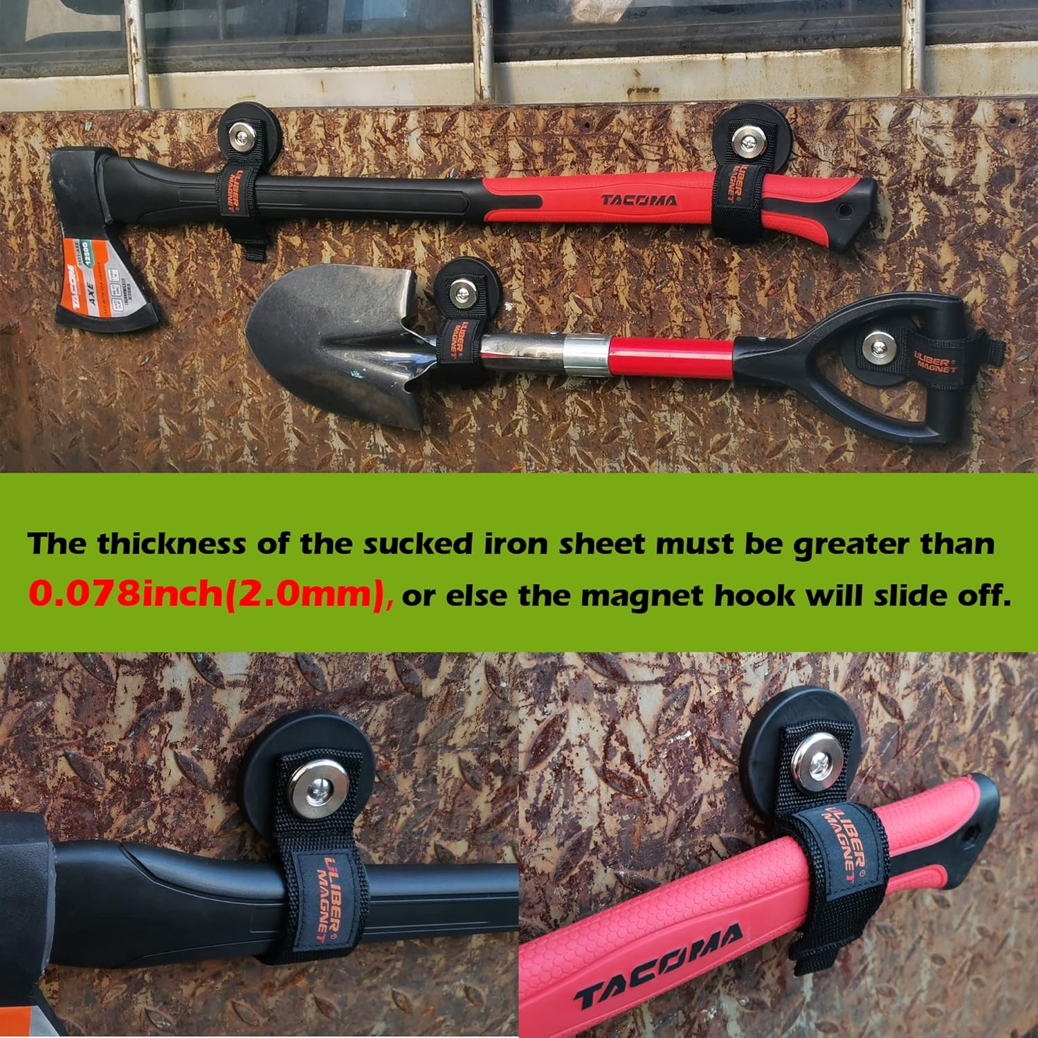 ULIBERMAGNET Strong Magnetic Storage Straps - Heavy Duty Organizer for Garage & Workshop | 2 Pack