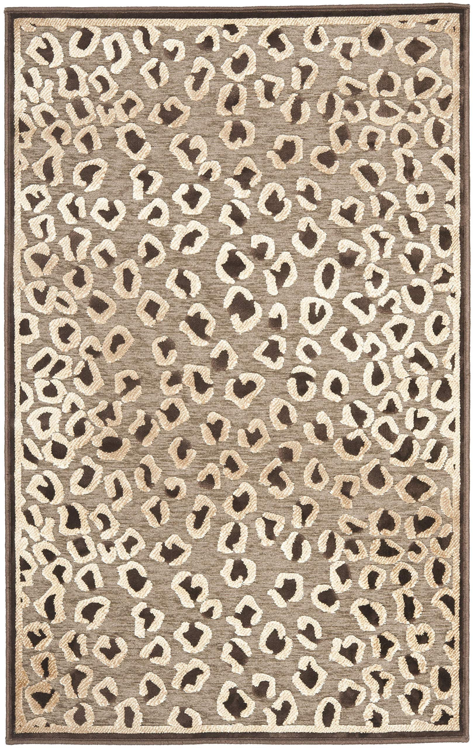 SAFAVIEH Paradise Collection Accent Rug - 2' x 3', Beige & Brown, Animal Print Viscose Design, Ideal for High Traffic Areas in Entryway, Living Room, Bedroom (PAR84-303)