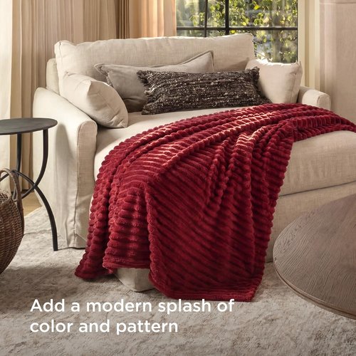 Bedsure GentleSoft Fleece Blanket - Cozy Scarlet Sage Throw for Couch, 50x70 Inches