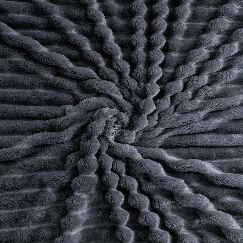 Skiennix Super Soft Queen Blanket - Premium Silky Flannel Fleece, Lightweight & Cozy, 90x90 Inches, Dark Grey
