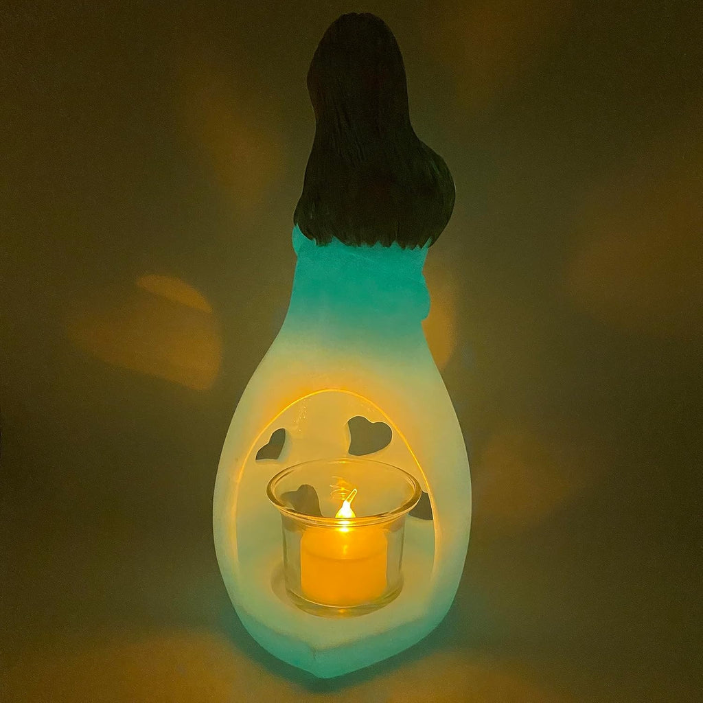 Mother-Daughter Candle Holder Statue - Glow in The Dark with Flickering LED | Hand-Painted Gift for Mother's Day, Christmas, Birthday