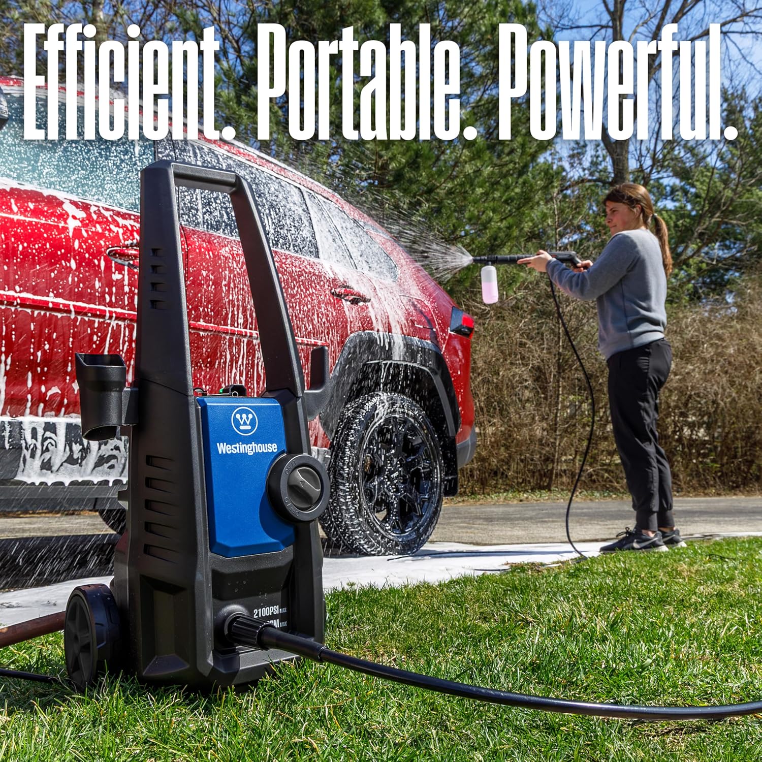 Westinghouse ePX3050 Electric Pressure Washer - 2100 Max PSI, 1.76 GPM, Foam Cannon & Turbo Nozzle for Cars, Patios & More