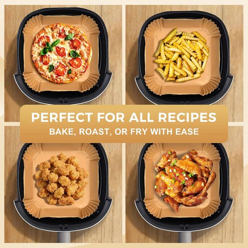 Boribim Air Fryer Paper Liners - 360 PCS Non-Stick & Oil Proof Parchment for 6-10QT Baskets