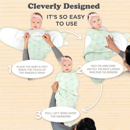 Bublo Baby Swaddles - 3-Pack Infant Sleep Sacks for Newborn Boys | Adjustable Organic Cotton Wraps