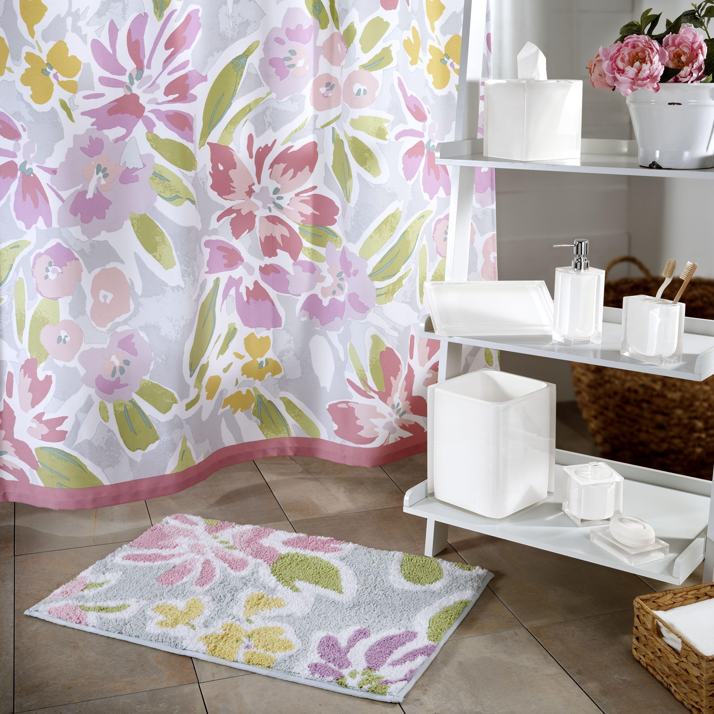 Izod - Fingertip Towels, 100% Soft & Absorbent Cotton Towel, Floral Home Decor, Set of 2 (Catalina)