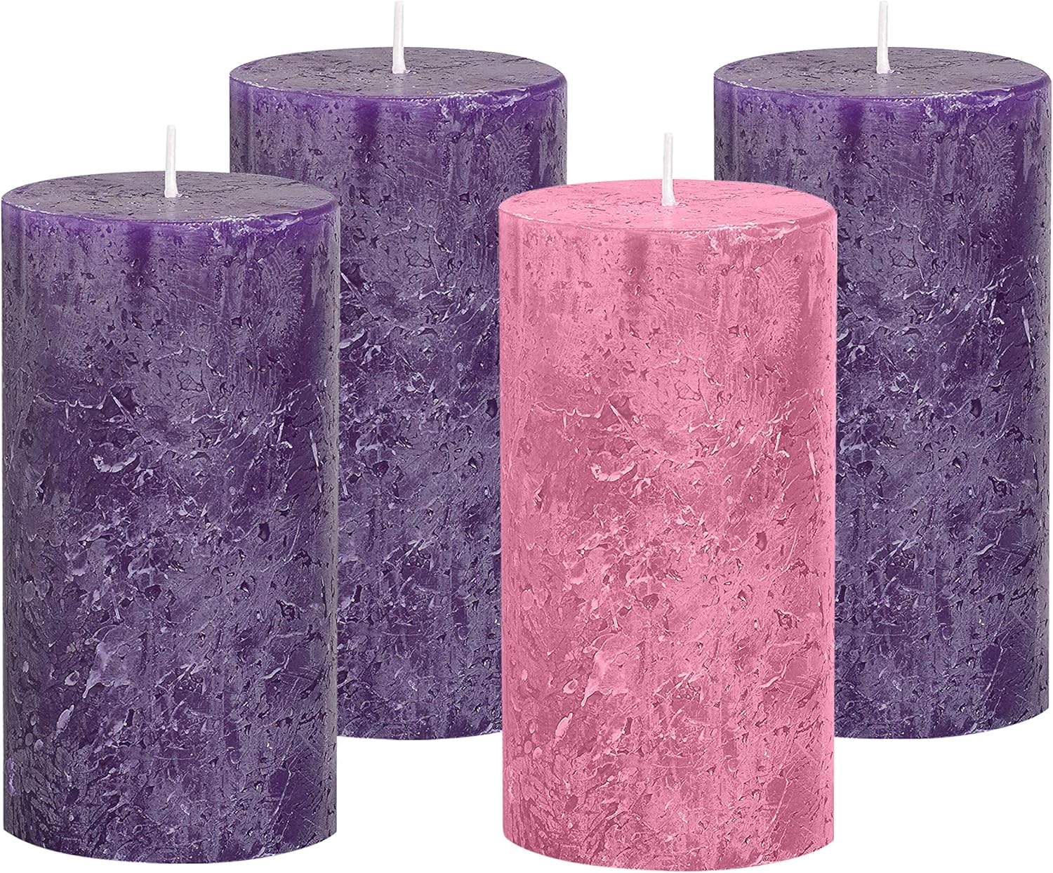 Purple Ribbon Advent Wreath Ring Candle Holder - Large Pillar Candle Stand for Christmas Decor