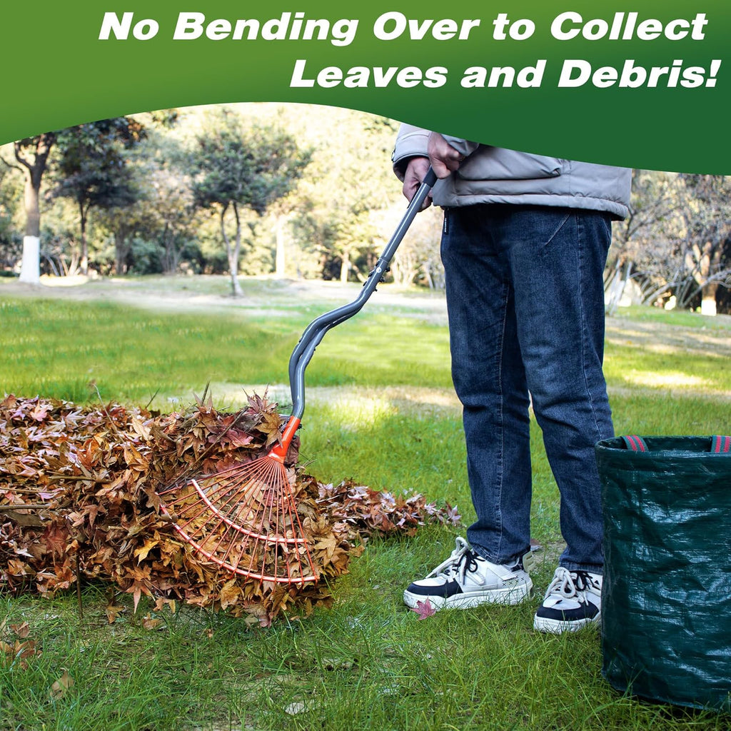 Walensee Leaf Rake - Heavy Duty Leaf Picker & Scooper with Long Steel Handle | Multi-Use Garden Claw