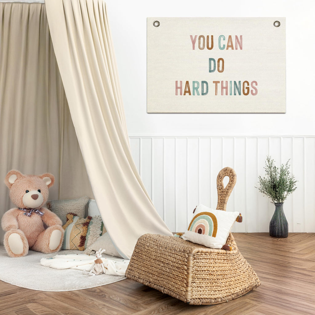 Inspirational Classroom Decor Quotes, Canvas Hanging Pennant Flag Banner Wall Poster Sign, Positive Growth Mindset Quotes for Kid's Room Decor Playroom Homeschool Nursery-It's A Beautiful Day for Learning (YOU CAN, 30x20inch)