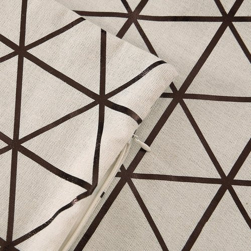 Deconovo Foil Print Pillow Cover Recycled Cotton Cushion Cover Decorative Geometic Pattern Pillow Cover with Invisible Zipper for Living Room, Bronze, 18×18