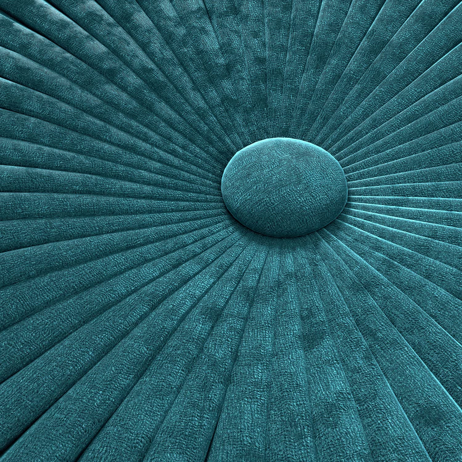 SIMPLIHOME Grafton Round Pouf - 20 inch Wide Upholstered Velvet Ottoman in Teal, Transitional Button-Tufted Footstool or Extra Seating for Living Room or Bedroom with Polystyrene Filling, Assembled