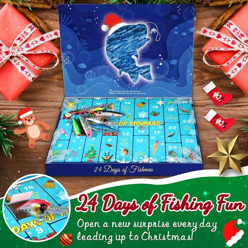 Advent Calendar 2025 | Fishing Gifts for Men & Teens - 24 Days Countdown with Tackle Lures