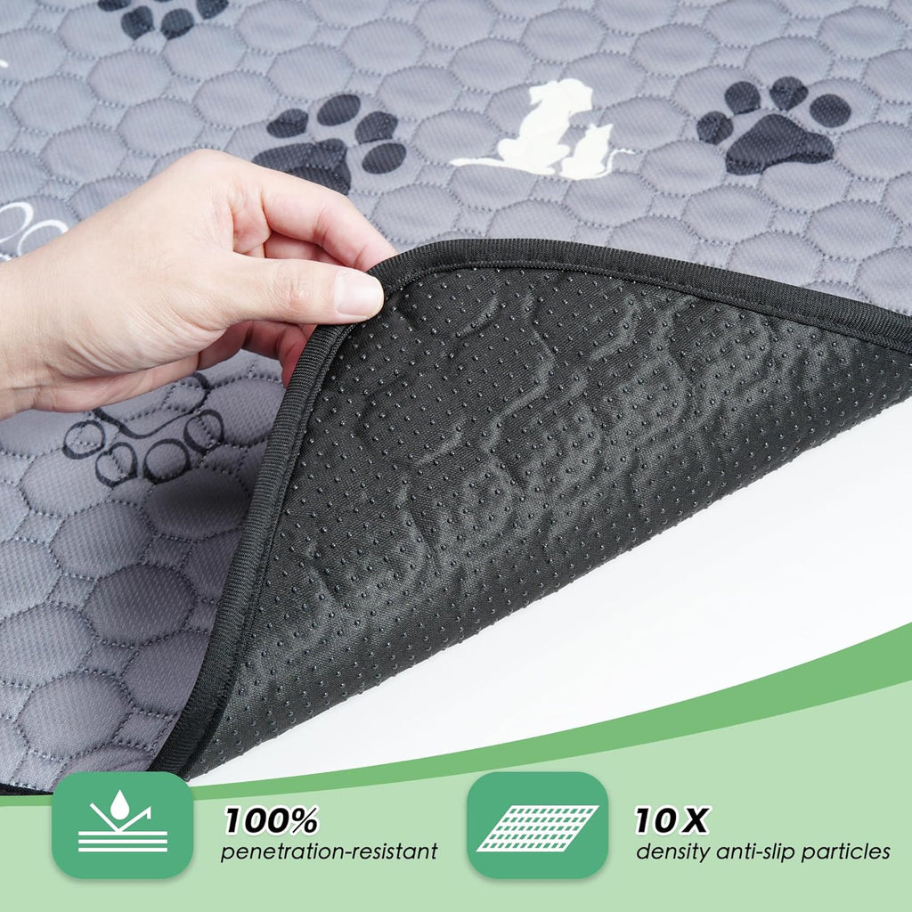 WanpeeGoo Washable Dog Pee Pads - Absorbent Reusable Training Pads, Non-Slip Design, Grey 18"x24" - 4 Pack