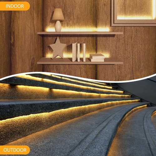 ZLIEC LED Rope Light, 24ft Waterproof Strip Landscape Lighting, Indoor Outdoor Connectable 2700K Warm White 120V Flexible Tube Lights for Home Decor, Garden, Patio, Yard, Holiday Christmas Decoration