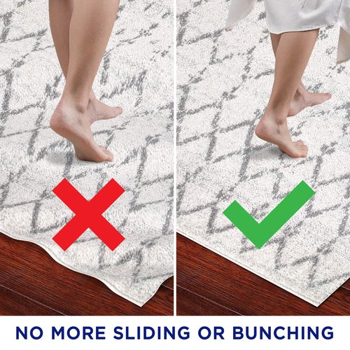 JONATHAN Y PAD200A-15 Ultra Stop 12 ft. x 15 ft. Rug Pad, Solid, Casual, Latex Free, PVC-Coated Polyester, .25" Thick, for Tile and Hard-Surface Floors, Cream