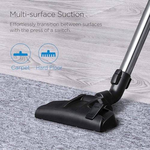 Eureka Bagless Canister Vacuum Cleaner - Lightweight for Carpets & Hard Floors | Blue Whirlwind NEN110B
