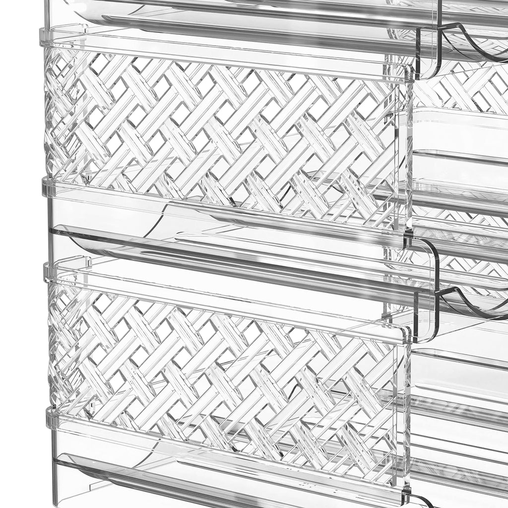 Simple Houseware 3-Tier Stackable Water Bottle Storage Organizer, Clear - Space Saving Bottle Holder for Kitchen, Pantry, and Refrigerator - Fits Stanley 40 oz Tumbler