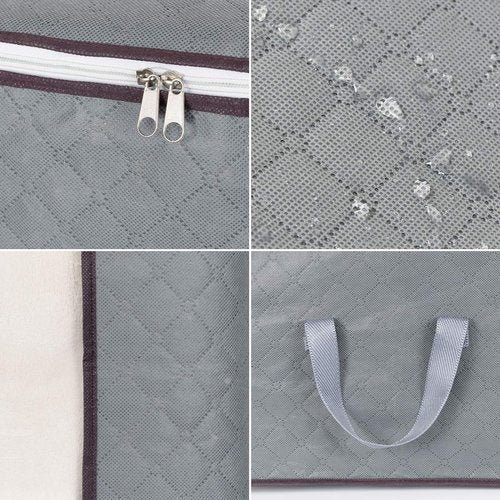 Combocube Zip Storage Bags - 3 Pcs for King Comforter, Pillows & Bedding | Clear Window & Handles