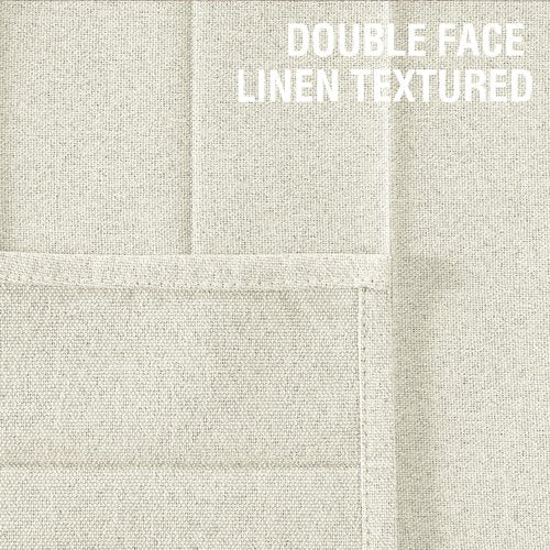 H.VERSAILTEX 100% Blackout Linen Curtain Accordion Door Curtains for Doorway Privacy Folding Closet Curtain Room Divider Sliding Door Shade with Hooks, 1 Panel, W100 x L78, Heather Ivory