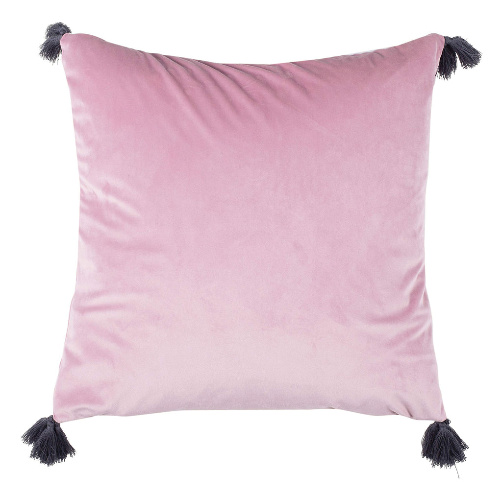 SAFAVIEH Home Adelina Pink and Black Corner Tassel 18-inch Decorative Pillow