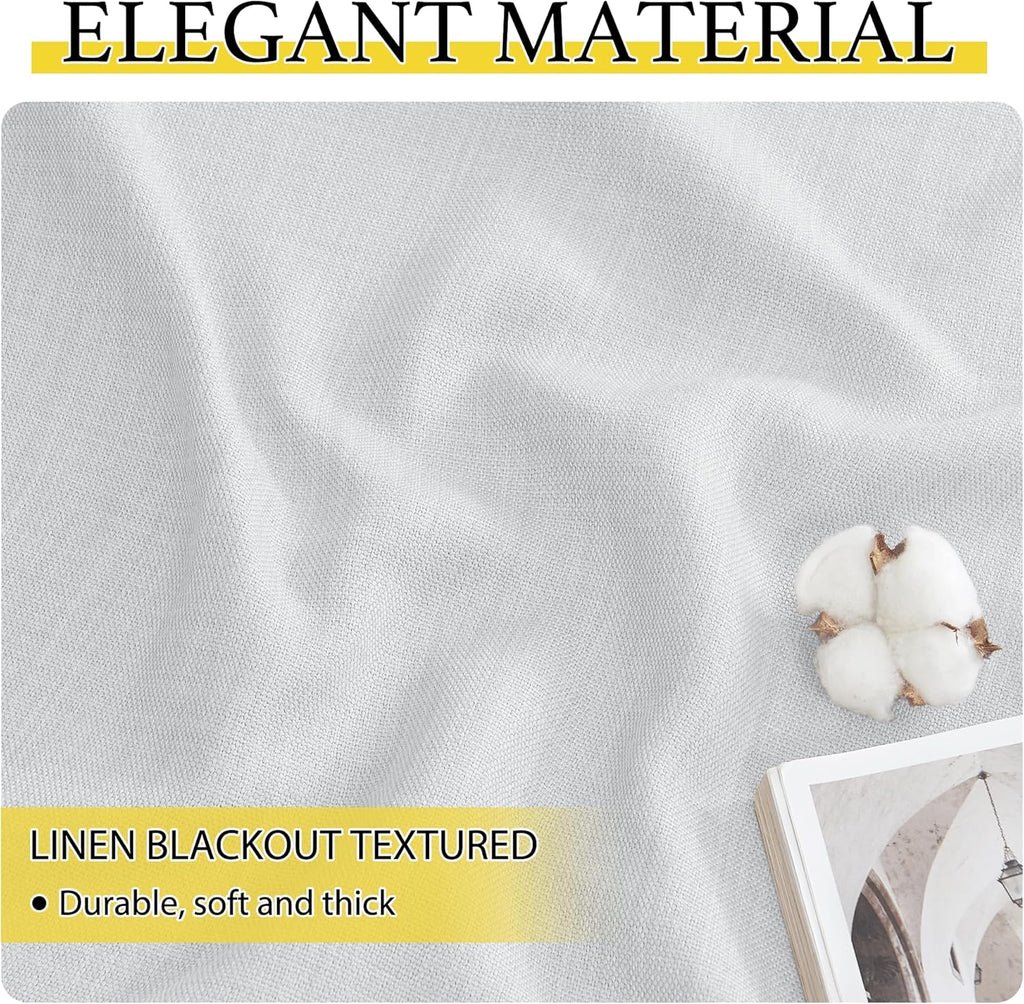 NICETOWN Blackout Curtains - Thermal Insulated Grommet Valances for Kitchen | 34" Wide x 30" Long, Greyish White