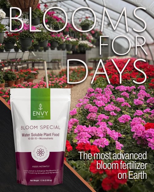 ENVY Bloom Plant Fertilizer - Special Formula for Flowering Plants, 1.5 lb | Pet Safe & Water Soluble, Made in USA