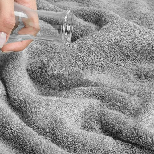 Cotton Paradise 6-Piece Towel Set - 100% Soft Absorbent Turkish Towels | Light Gray Bath & Hand Towels