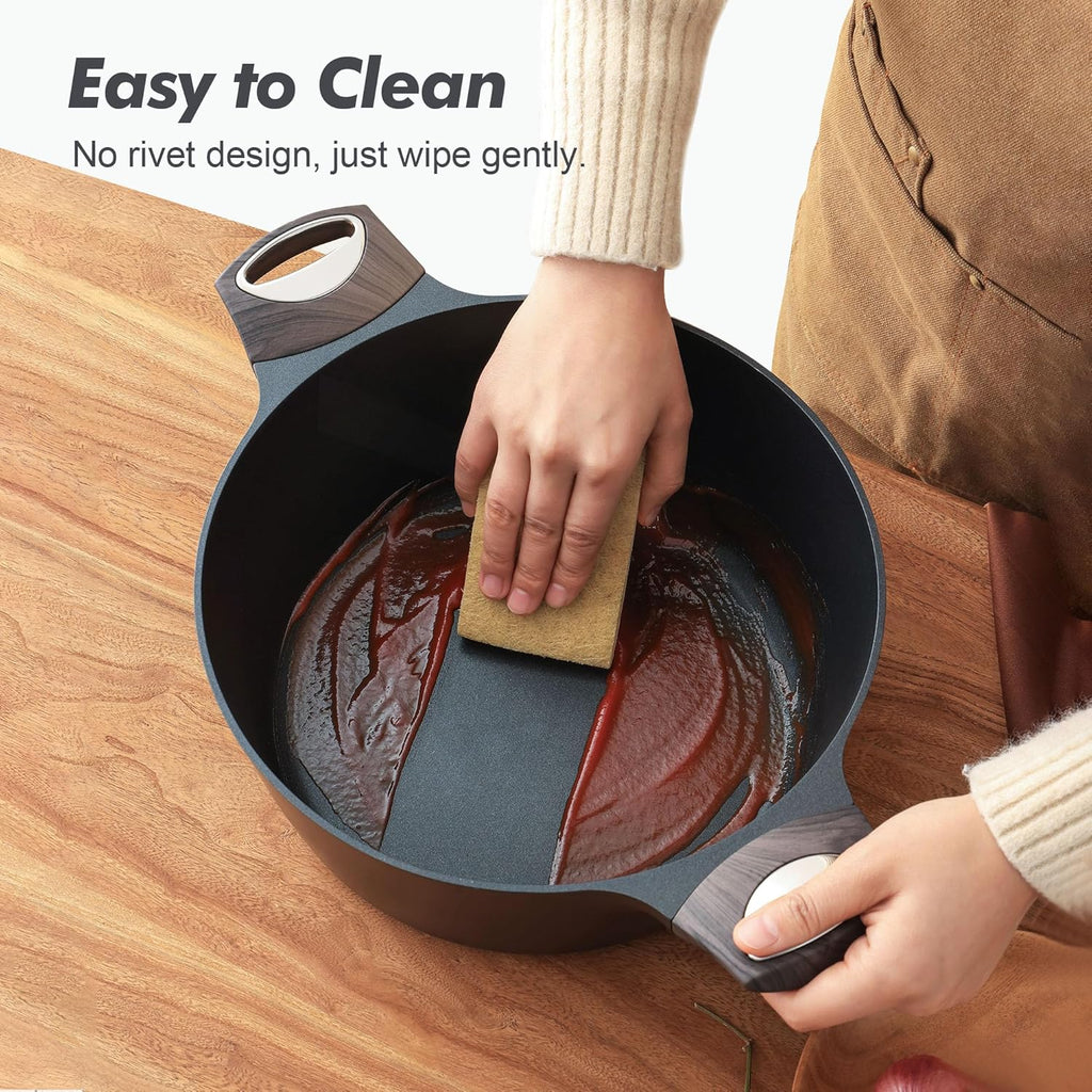 SENSARTE Nonstick Frying Pan Skillet with Lid - PFOA Free 8-Inch & 4.5QT Stock Pot | Induction Compatible