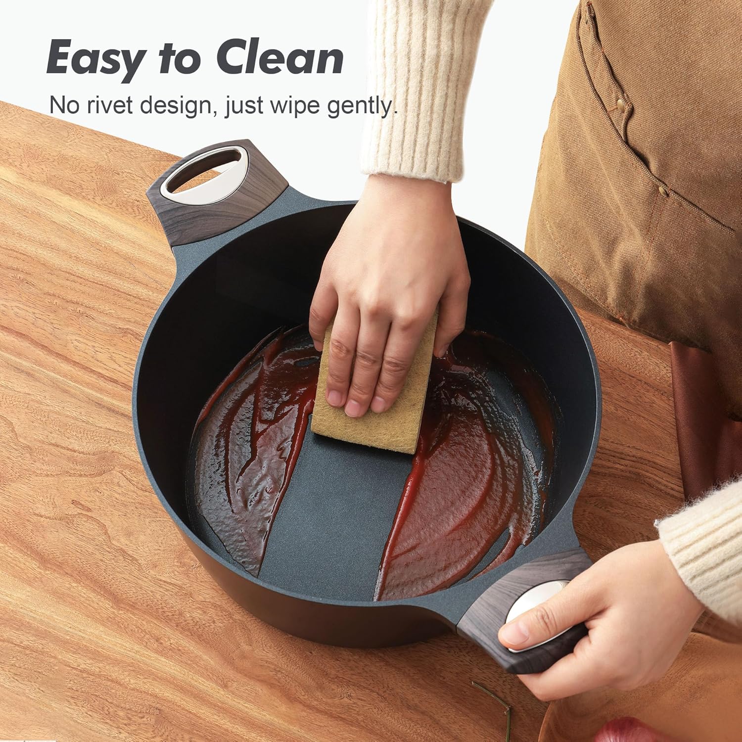 SENSARTE Nonstick Frying Pan Skillet with Lid - PFOA Free 8-Inch & 4.5QT Stock Pot | Induction Compatible