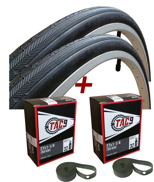 27x1-1/4 Bike Tire, Tube and Rim Strip (32-630)