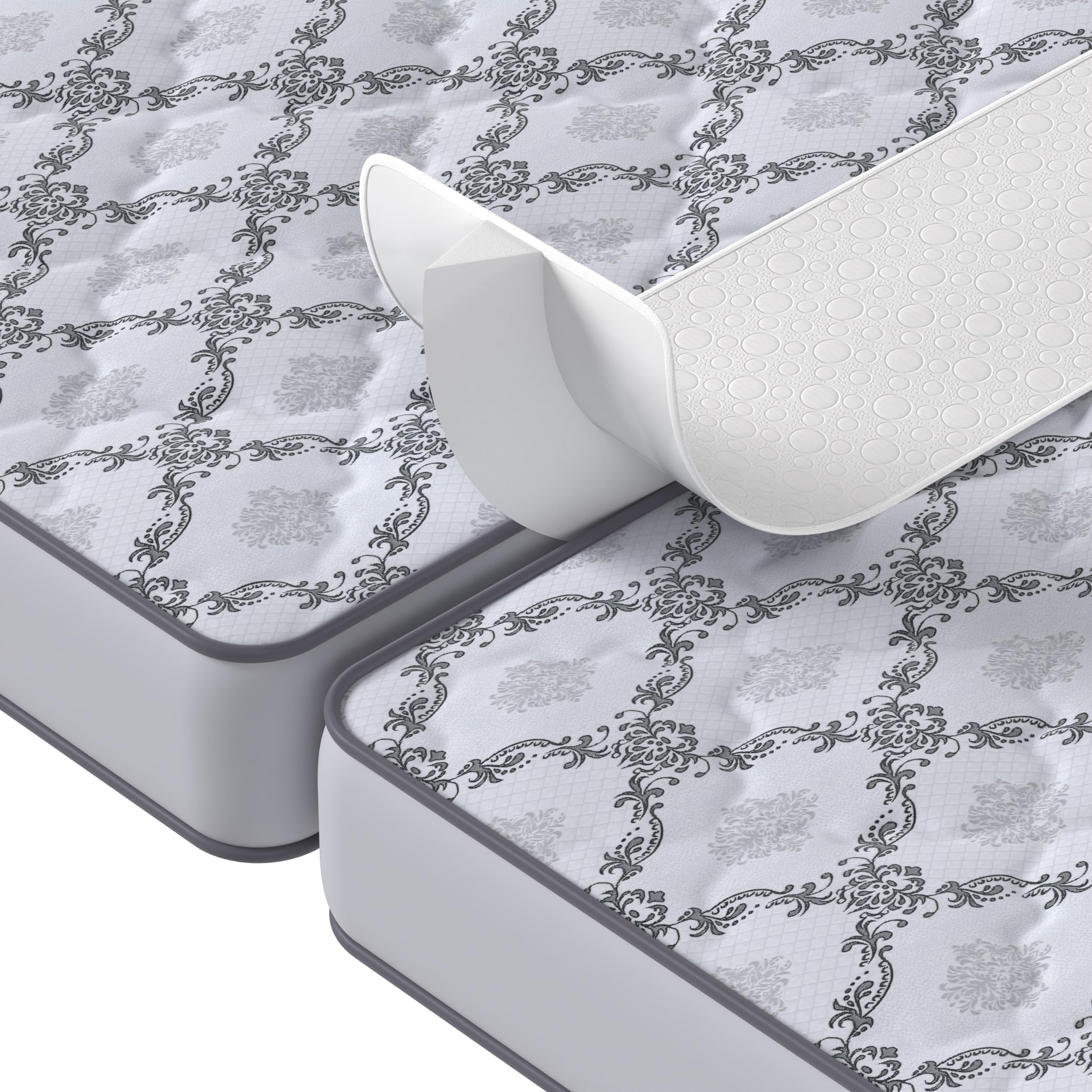 Insieme 12 x77 inch Bed Bridge Twin to King - Split King Gap Filler for Adjustable Bed - Hypoallergenic Fabric - White, Thin and Strapless