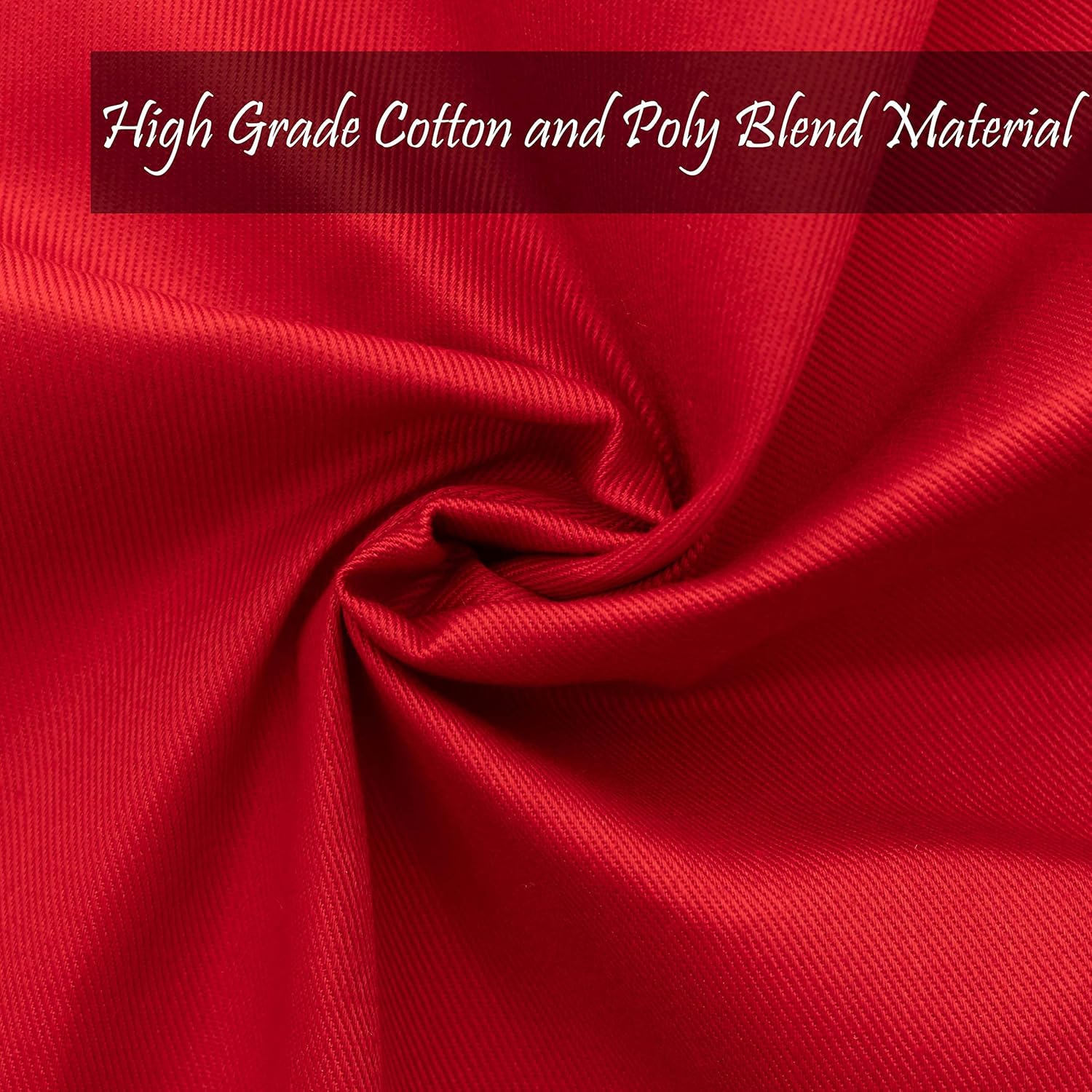 PERLLI Christmas Red Cloth Dinner Napkins - Soft Cotton Blend, 12 Pack, 18x18 Inches | Washable & Reusable Table Decor
