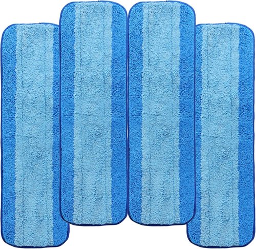 Bona Microfiber Cleaning Pads - 4 Pack Reusable Mop Pads for 18-Inch Hardwood Floor Cleaning