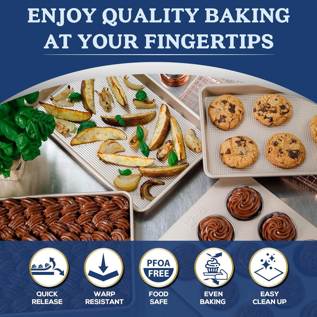 Ultra Cuisine 9x13 Inch Non-Stick Cake Baking Pan - Easy Clean & Food Safe Coating - Bake Like A Pro