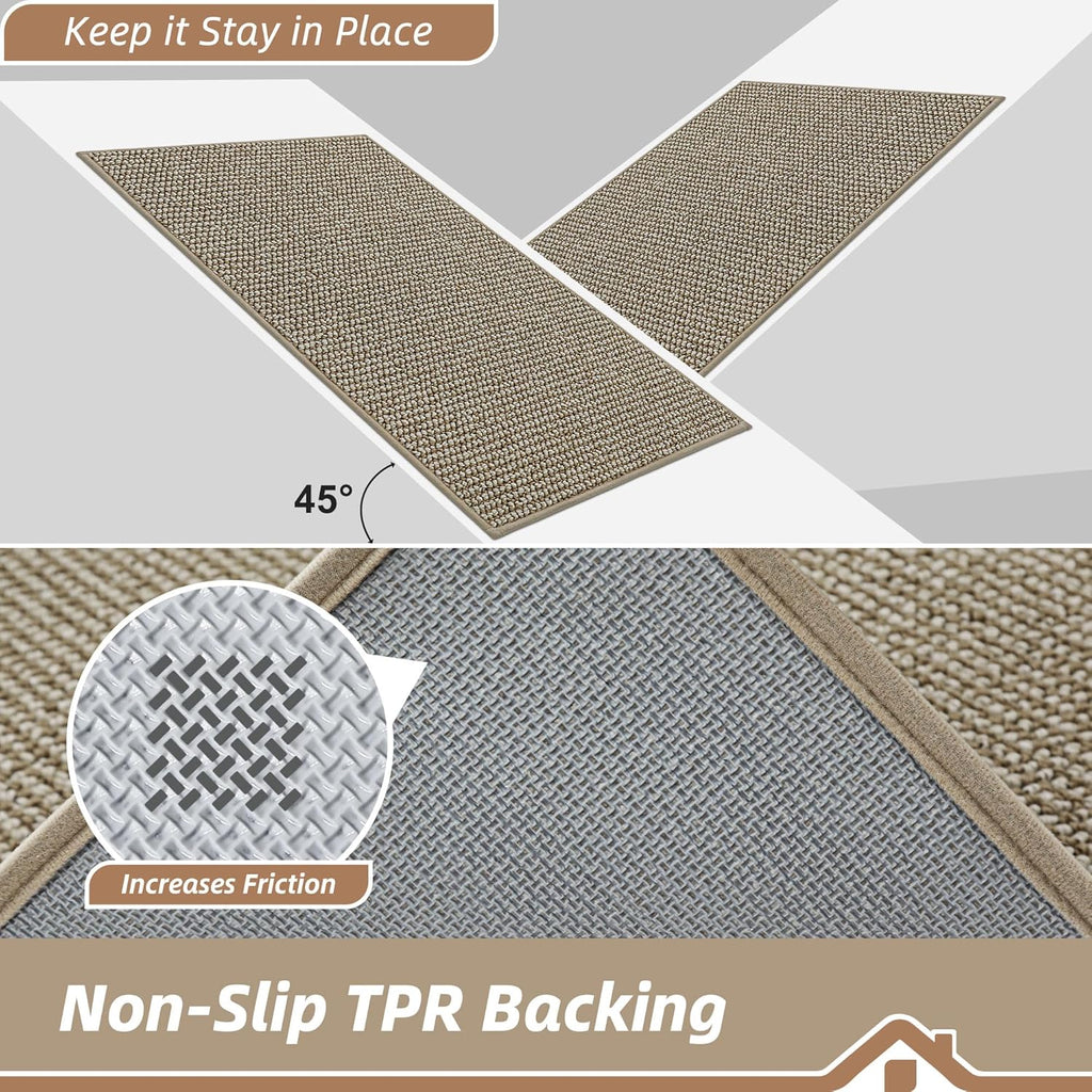 BEQHAUSE Dirt Trapper Door Mat - Non-Slip, Washable, Absorbent | 36" x 60" Light Beige Entrance Mat