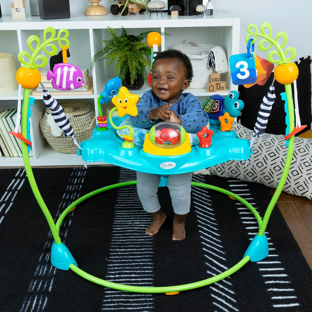 Baby Einstein Ocean Explorers 2-in-1 Activity Jumper & Floor Toy - Max Weight 25 lbs, Ages 6+ Months
