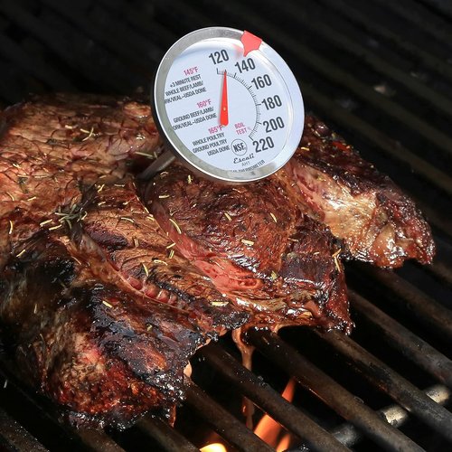 Escali AH1 Stainless Steel Meat Thermometer - Extra Large 2.5-Inch Dial | NSF Certified for Beef, Poultry & Pork