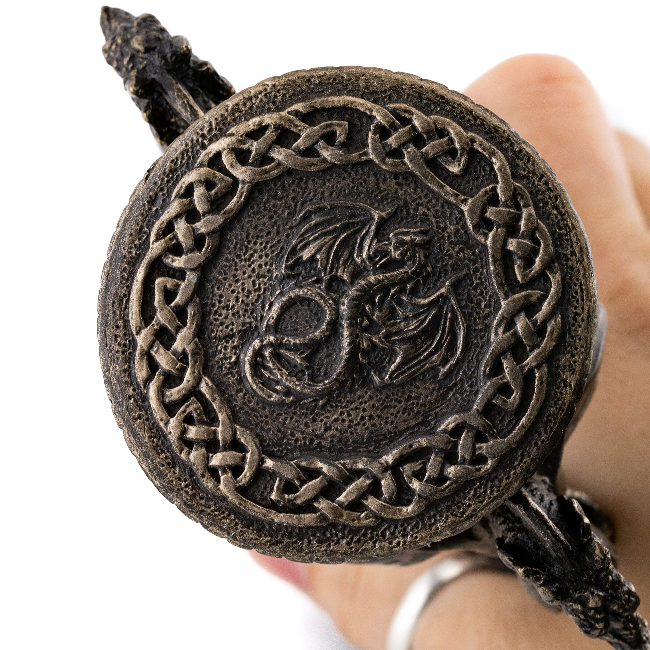 Top Collection Decorative Black Dragon Hourglass - Mythical Sand Timer in Premium Cold Cast Bronze - 5.75-Inch Collectible Medieval Celtic Clock Sculpture