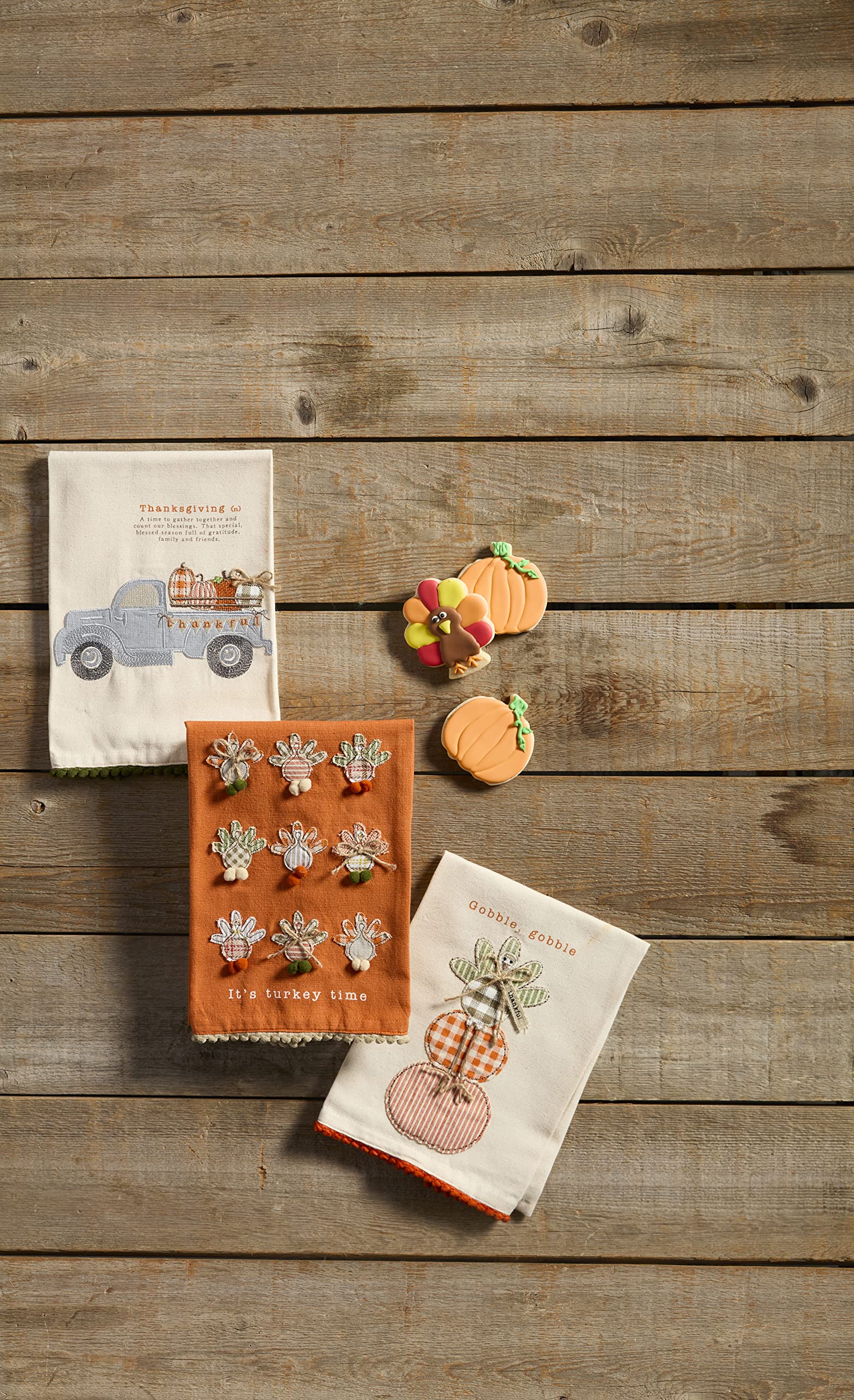 Mud Pie Thanksgiving Hand Towel, Gobble Gobble, 21" x 14"